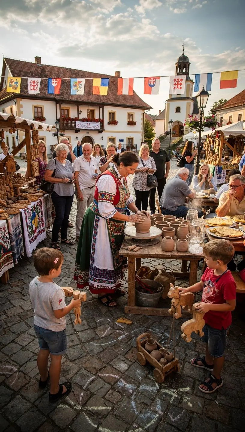 Výhľad z horského chodníka na údolné jazero s odrazom oblakov a lesných svahov.